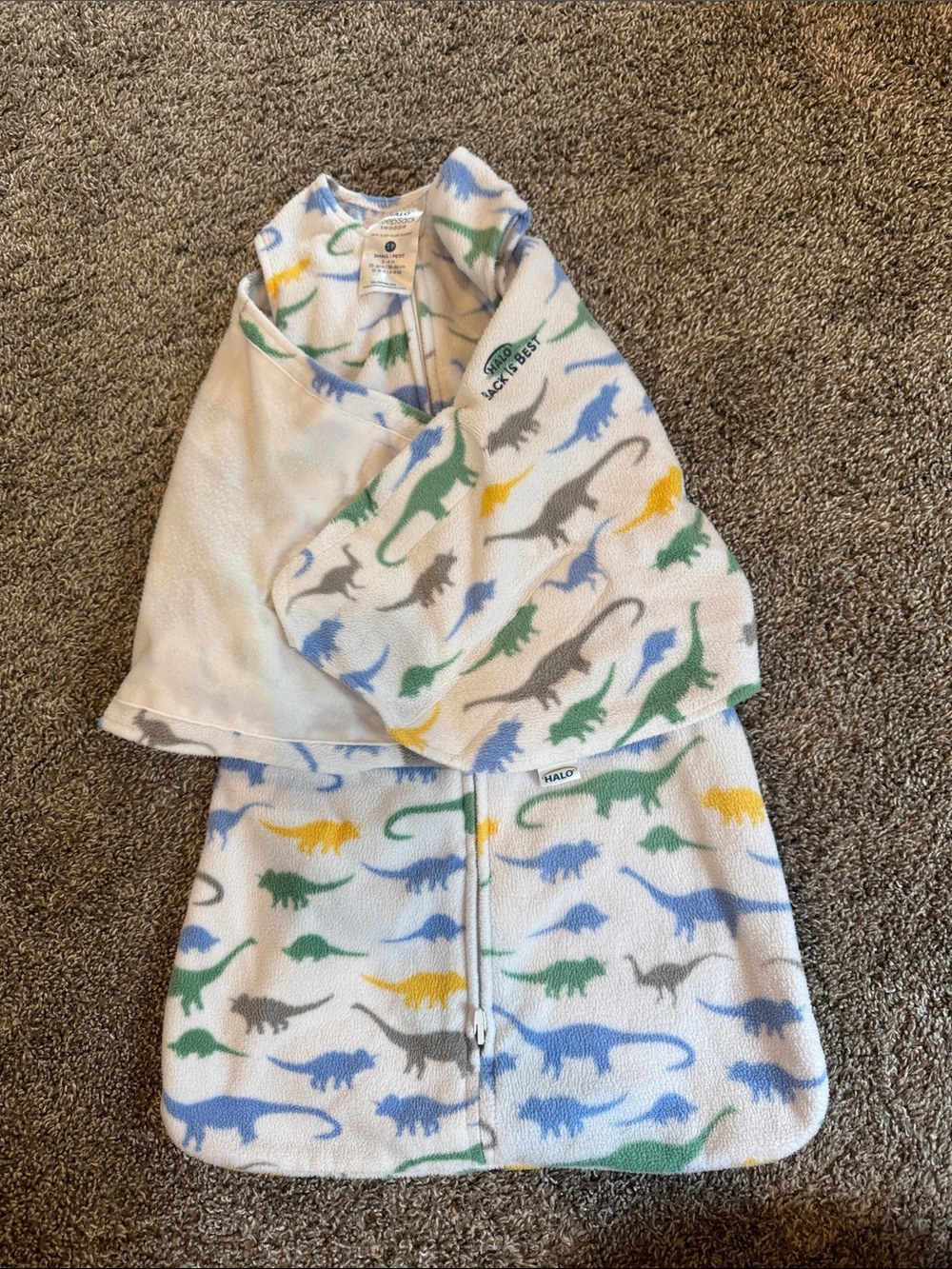 HALO White Dinosaur Print Sleep Sack for infants